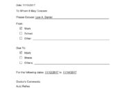 Free Editable Doctor’s Excuse Note Template: A Discreet Solution For Time Off