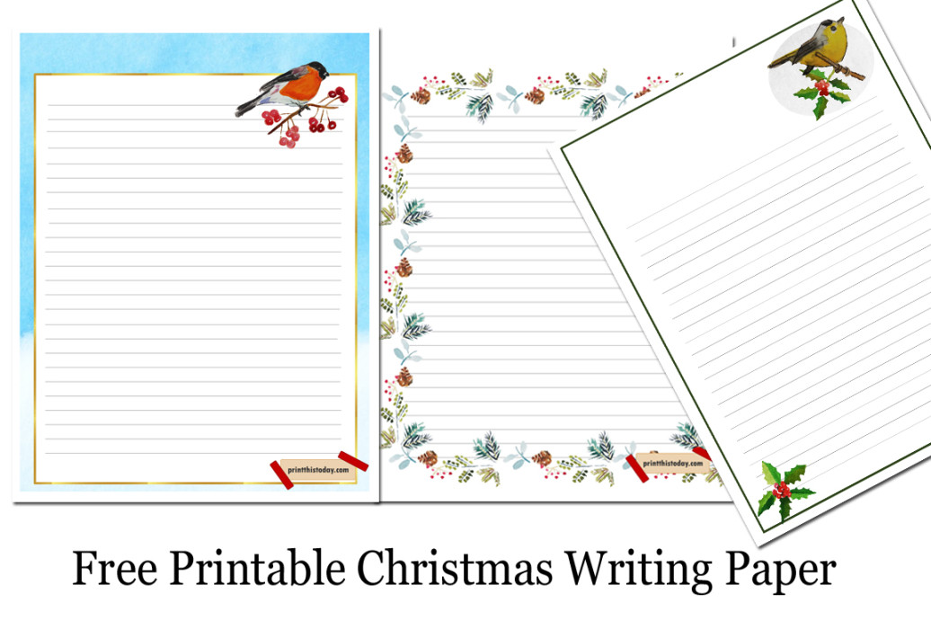 Free Printable Christmas Writing Paper Stationery Free Printable Christmas Writing Paper Stationery