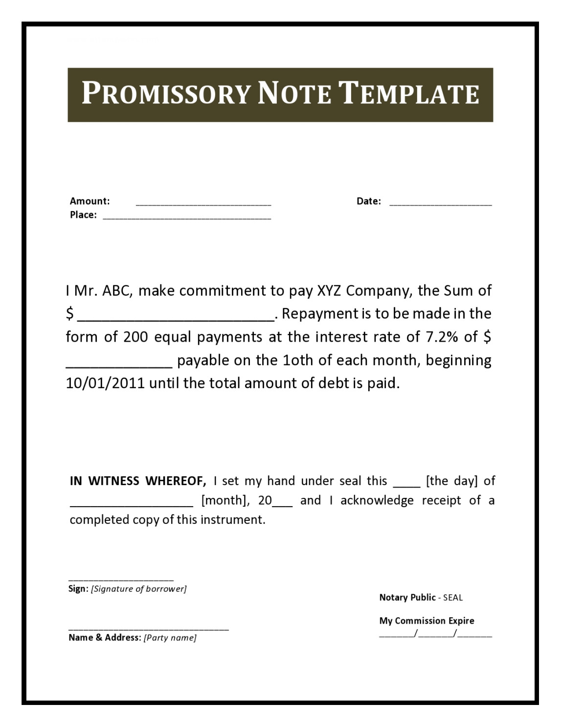 + FREE Promissory Note Templates [Secured & Unsecured ]