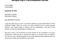 Gym Membership Cancellation Letter Template (Free)