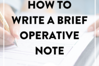 Brief Operational Note Template