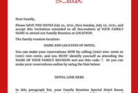 Formal Invitation Letter For A Family Reunion