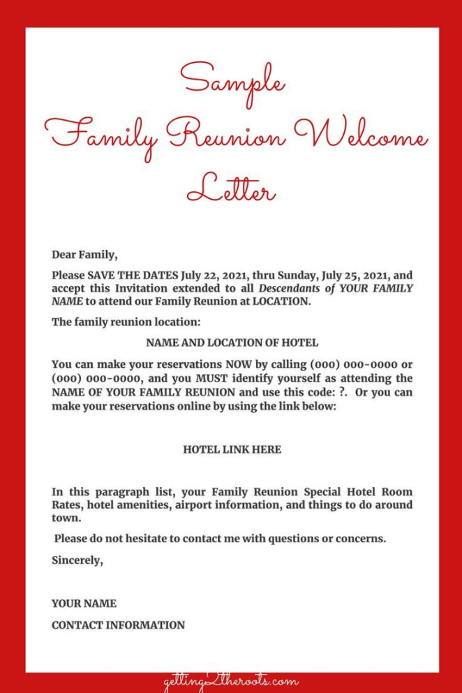 How To Write The Best Family Reunion Welcome Letter?