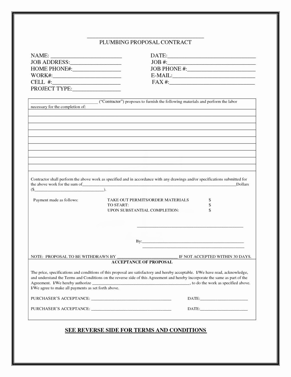 Plumbing Proposal Template - Sfiveband