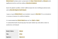 Urgent Care Physician’s Note Template