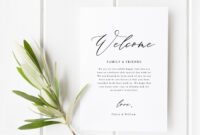 A Formal Welcome Note Template For Your Wedding Day