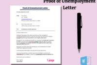 Proof Of Unemployment Letter Template: A Formal Guide