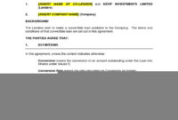 Convertible Loan Note Agreement Template