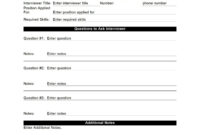 Comprehensive Interview Notes Template: A Structured Approach To Candidate Evaluation