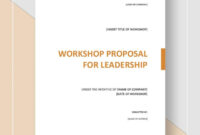 Workshop Proposal Template: A Comprehensive Guide For Effective Planning And Execution