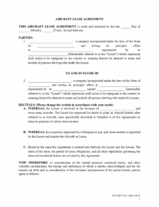 aircraft-dry-lease-agreement-template