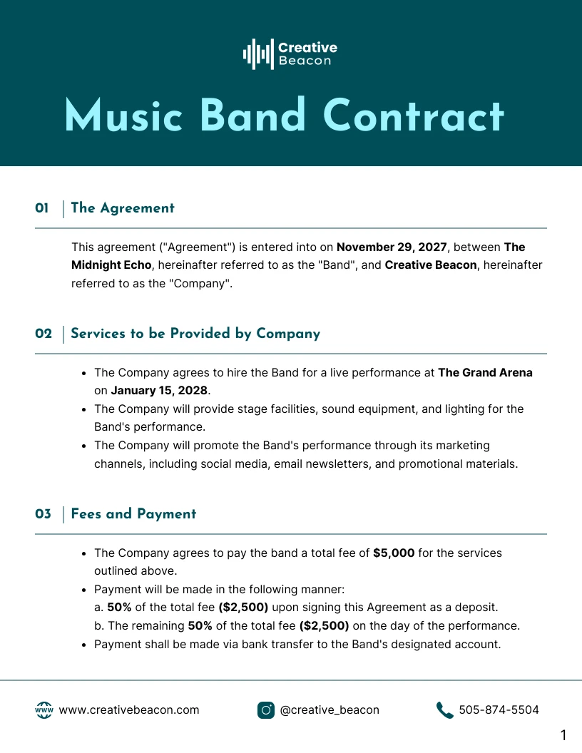band-contract-agreement