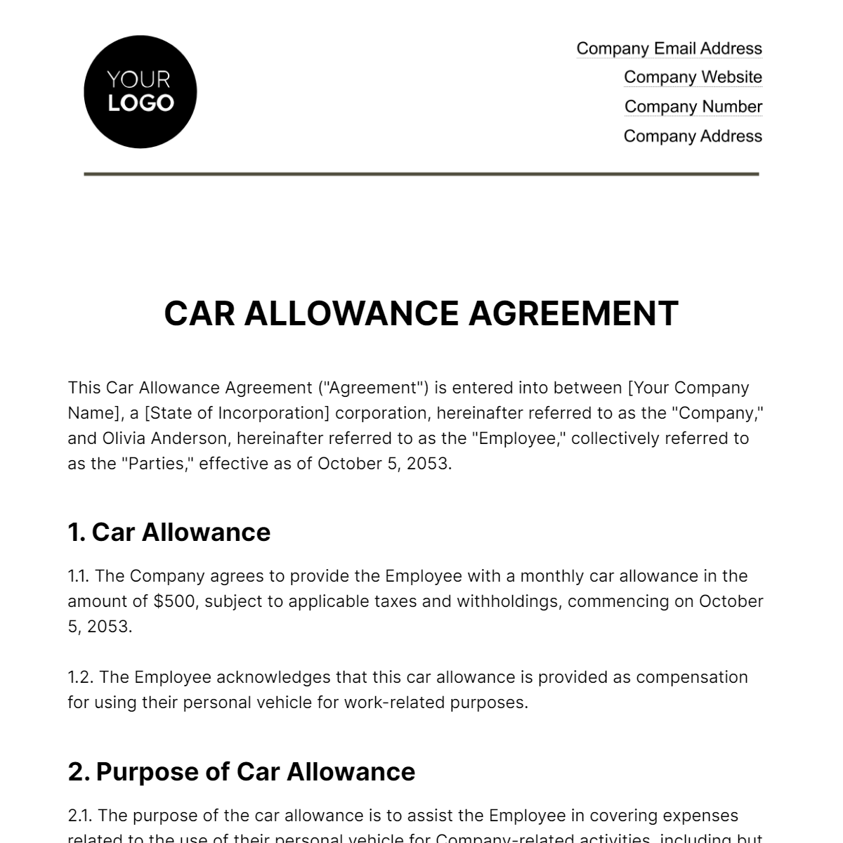 car-allowance-agreement-template