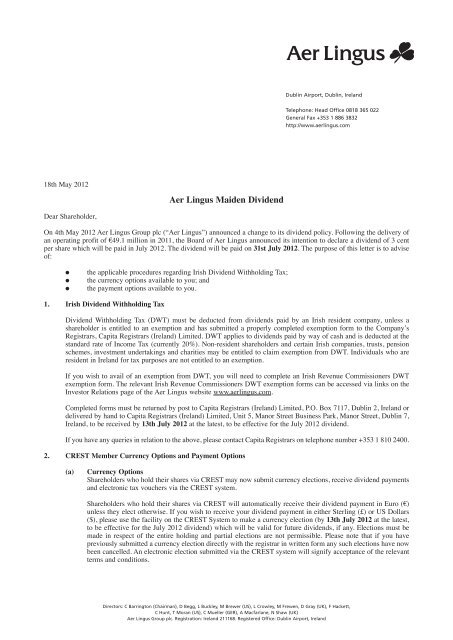 dividend-letter-to-shareholders-template