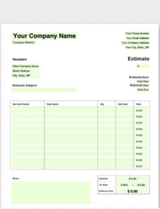 excavation-estimate-template