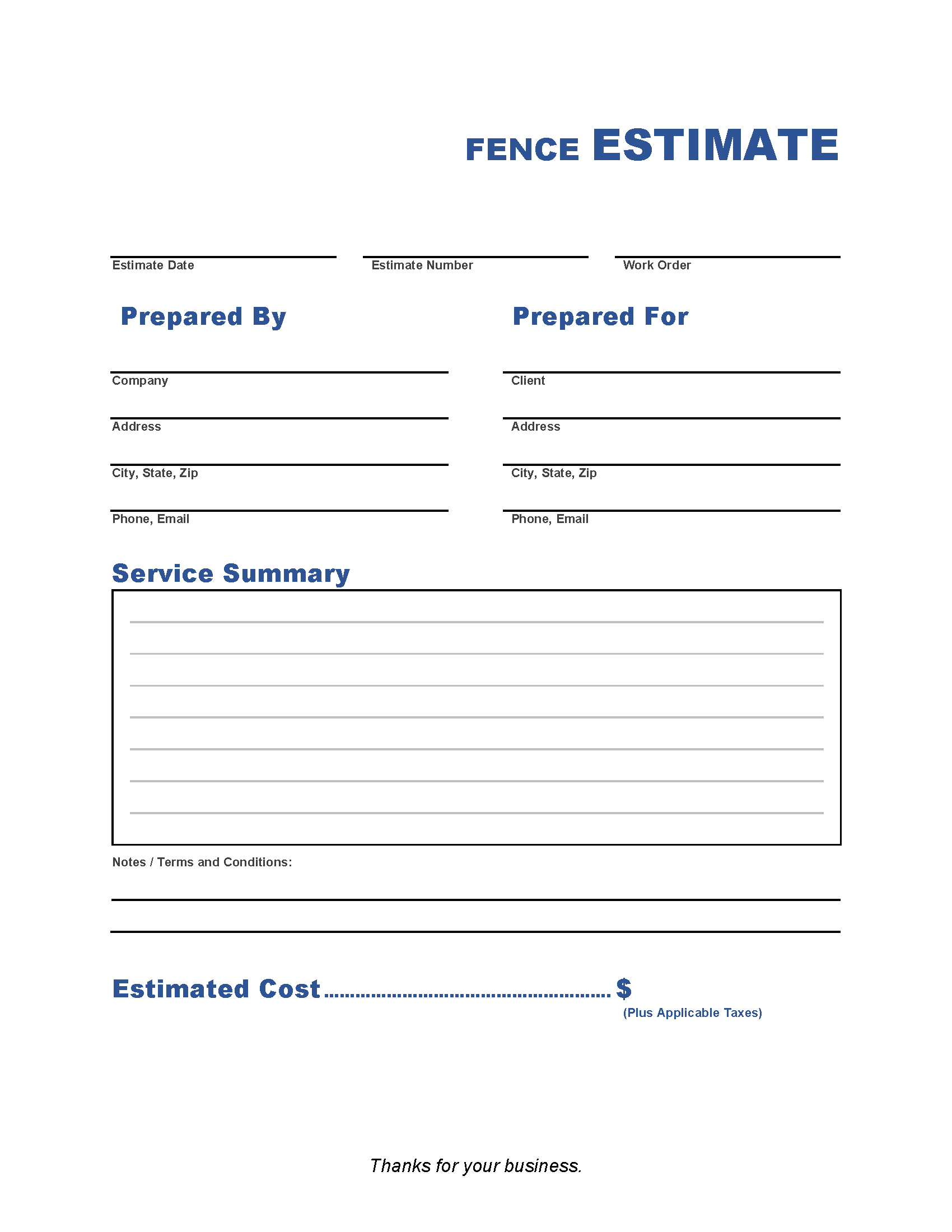 fencing-estimate-template