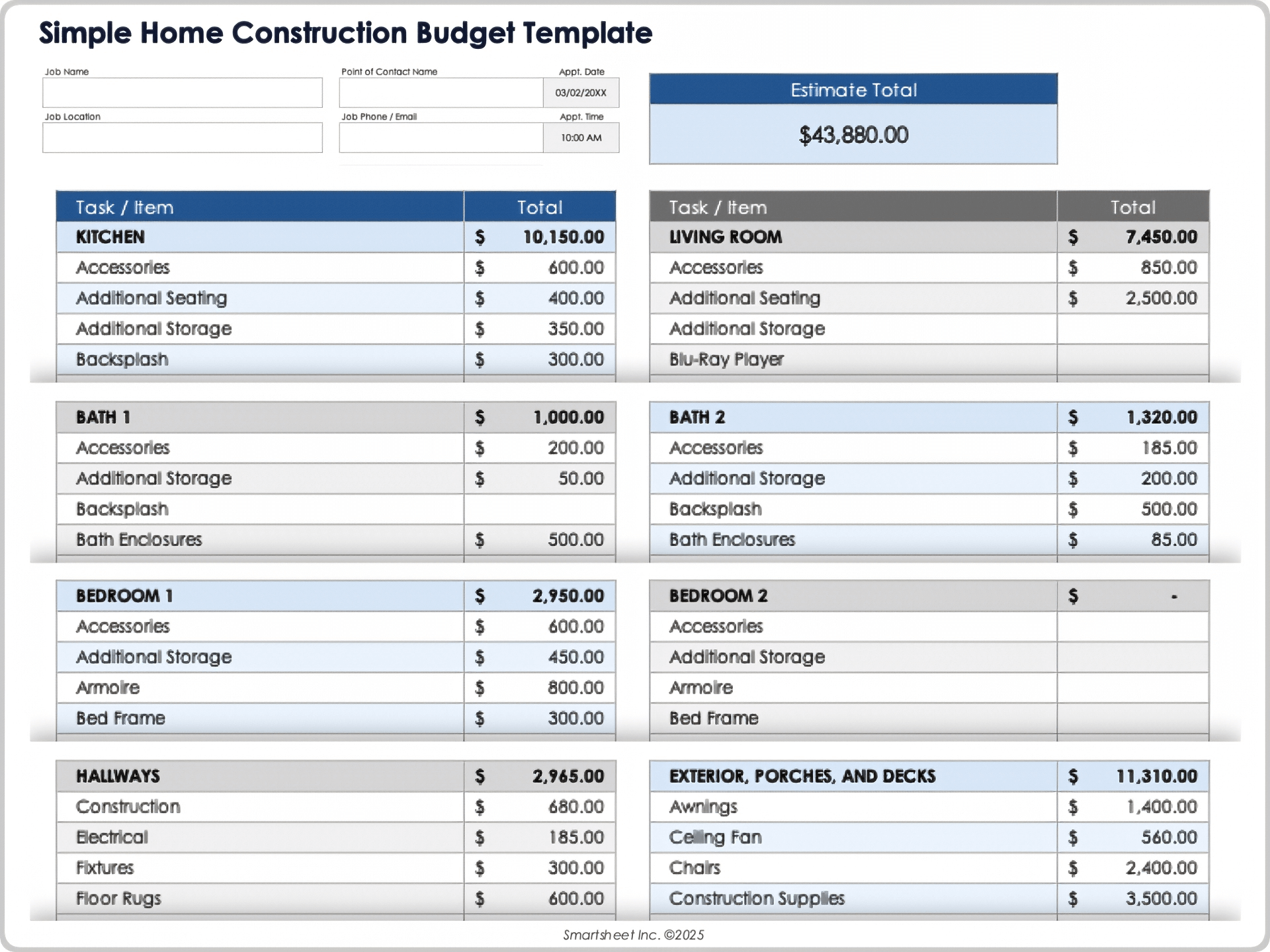 home-construction-budget-template