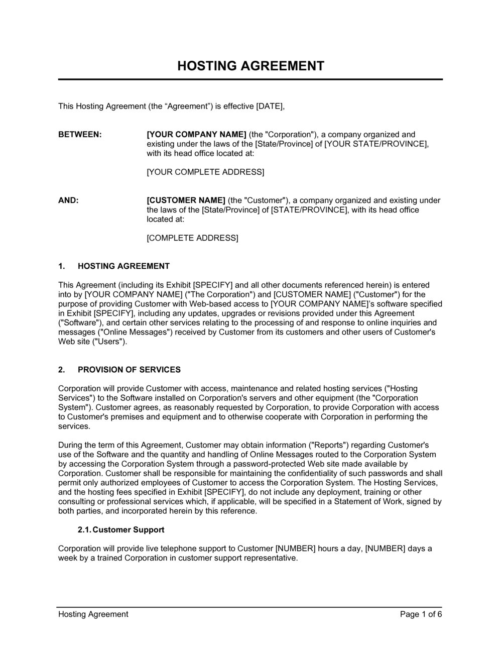 host-agreement-template