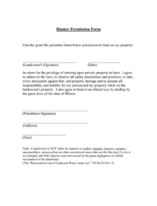 hunting-permission-letter-template