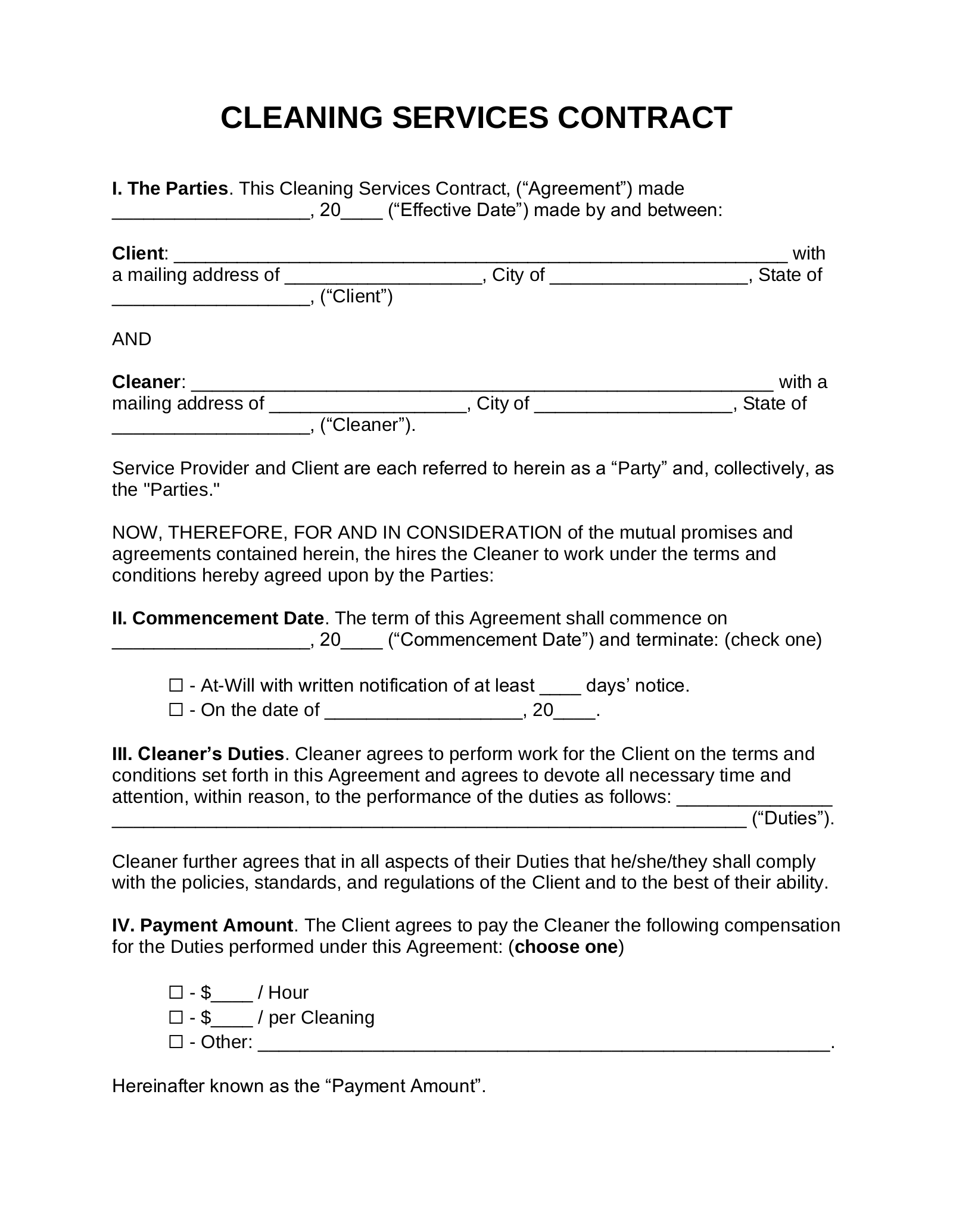 janitorial-contract-agreement