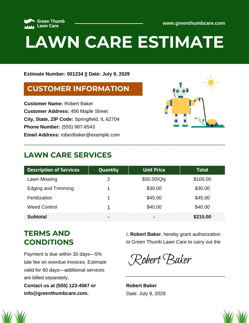 lawn-service-estimate-template