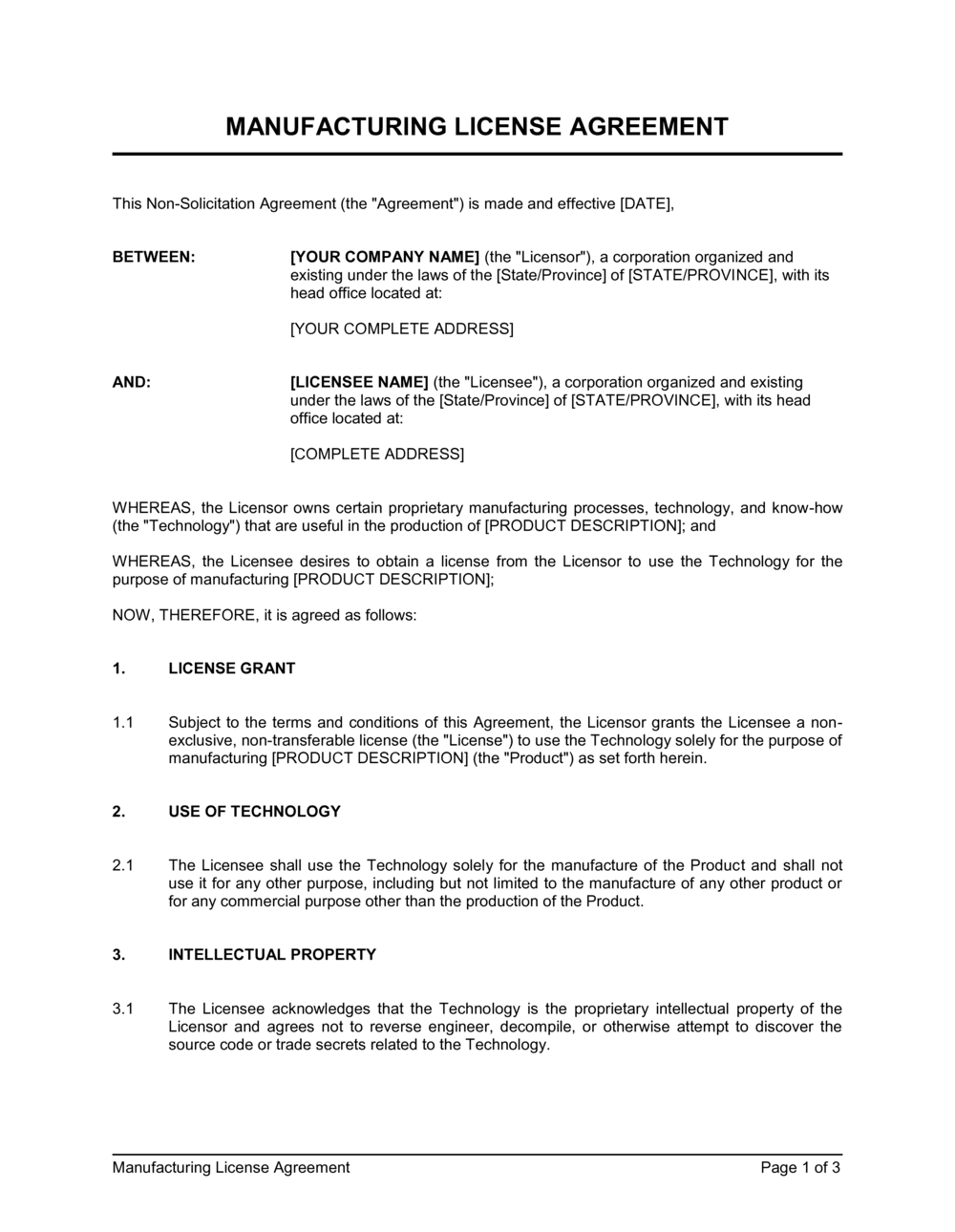 manufacturing-license-agreement-template