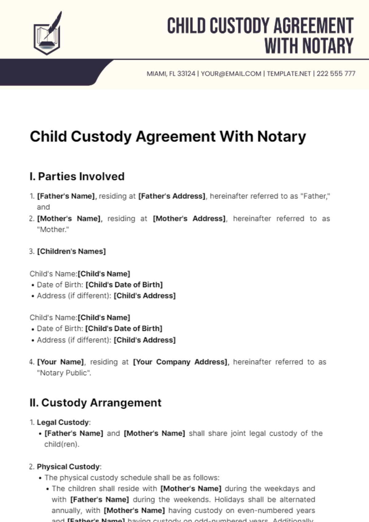notarized-child-custody-agreement-sample