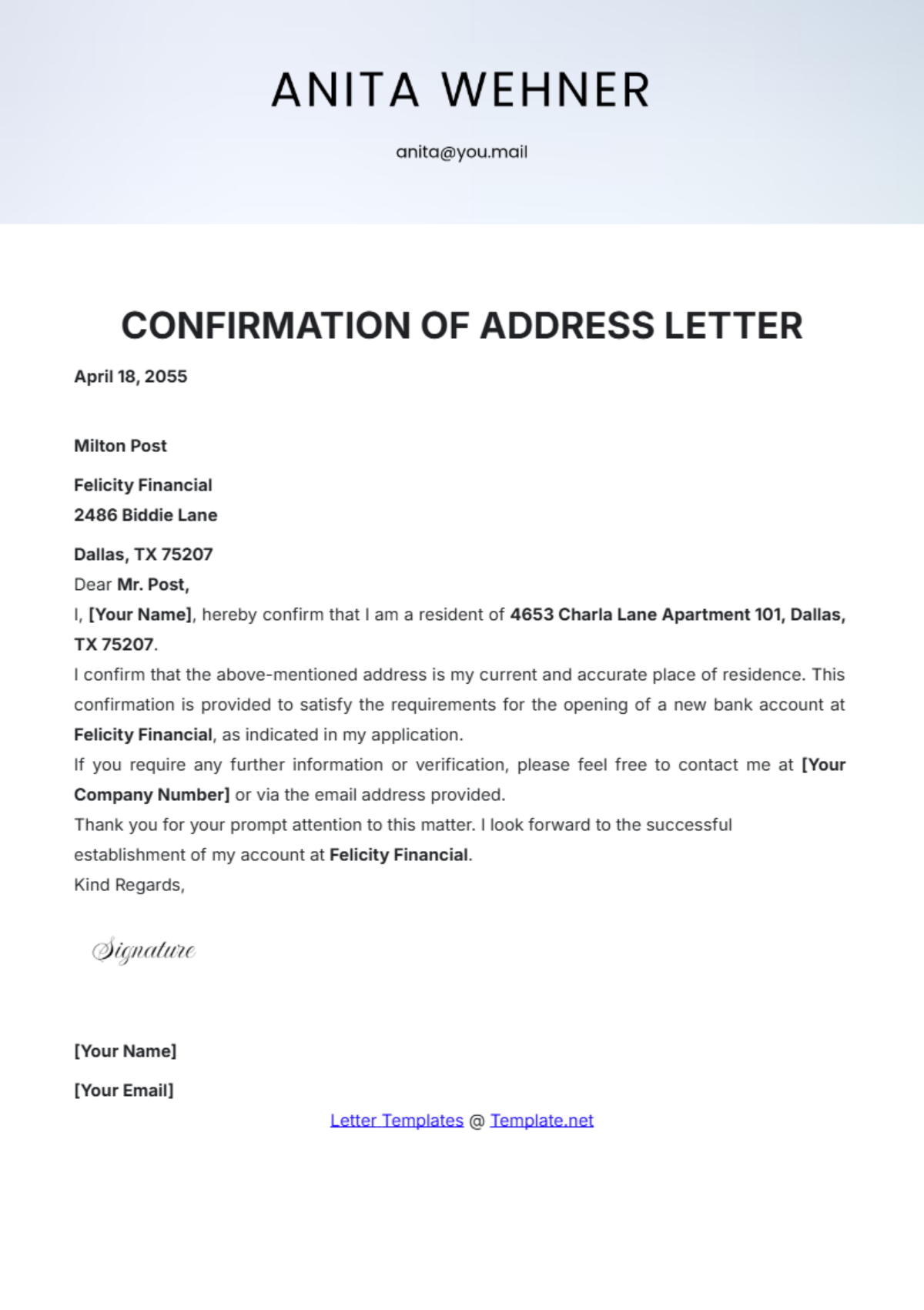 proof-of-address-letter-template