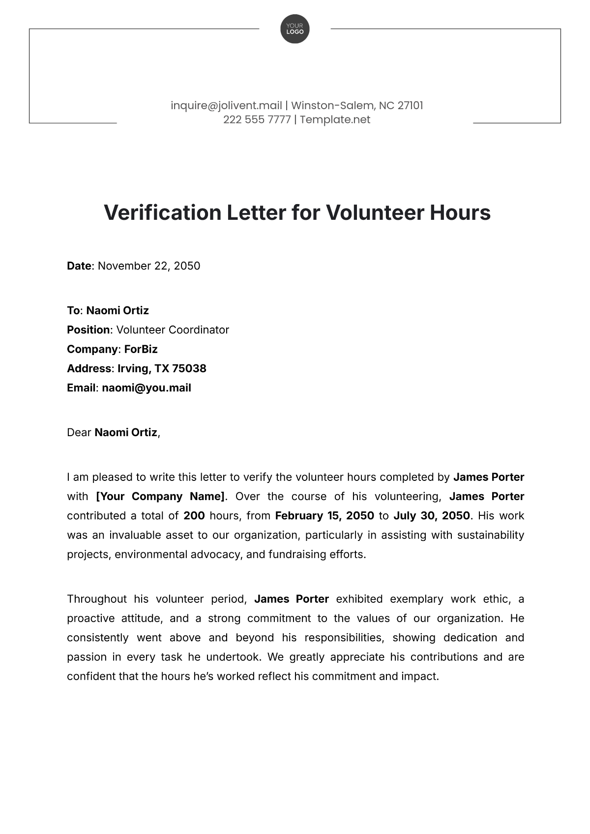 proof-of-community-service-letter-template