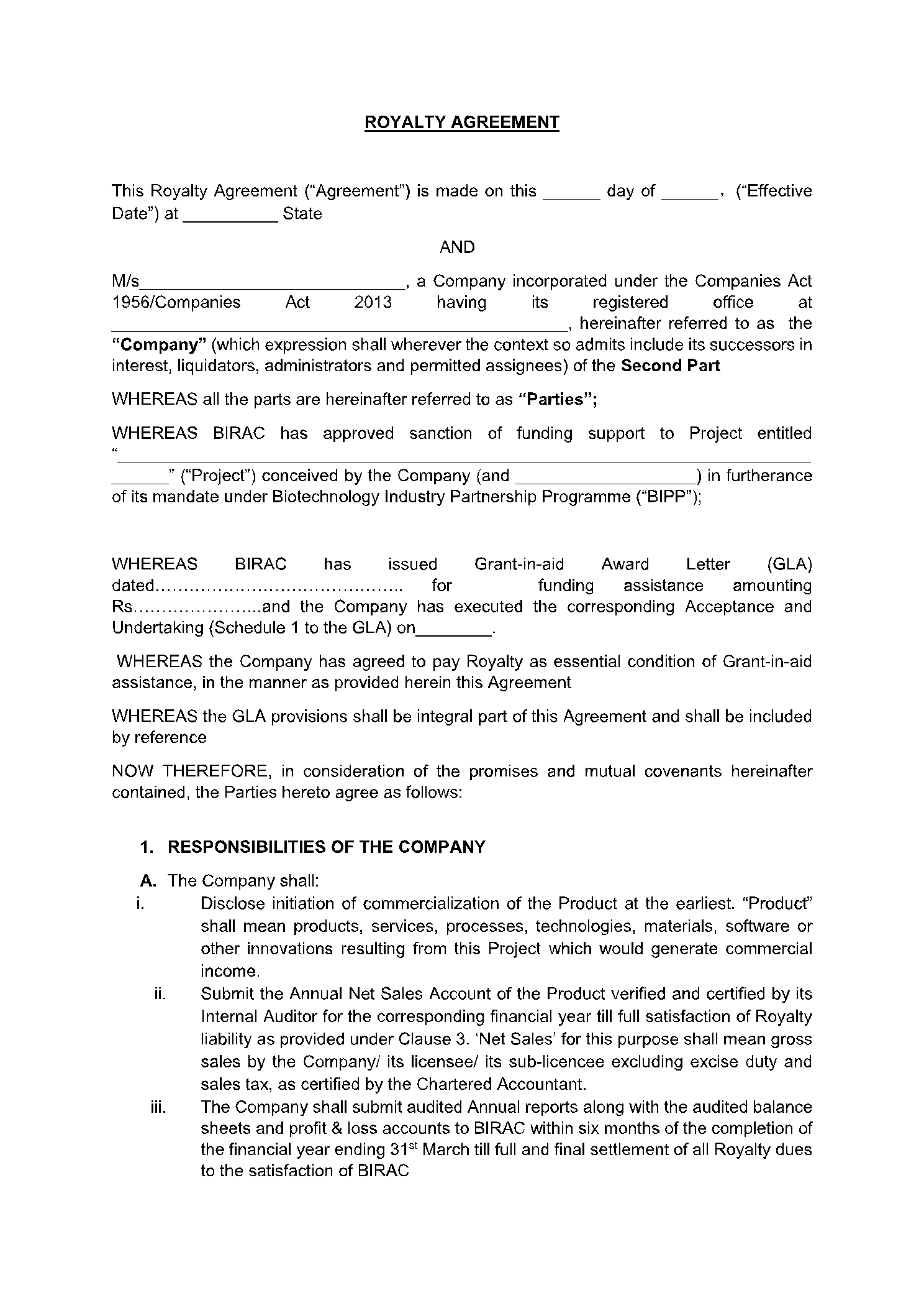 royalty-financing-agreement-template
