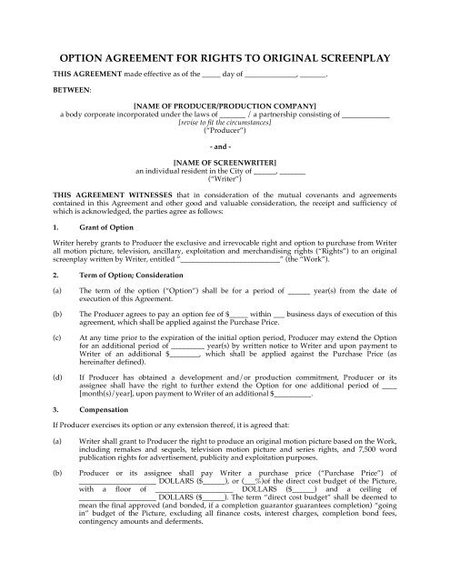 screenplay-option-agreement-template