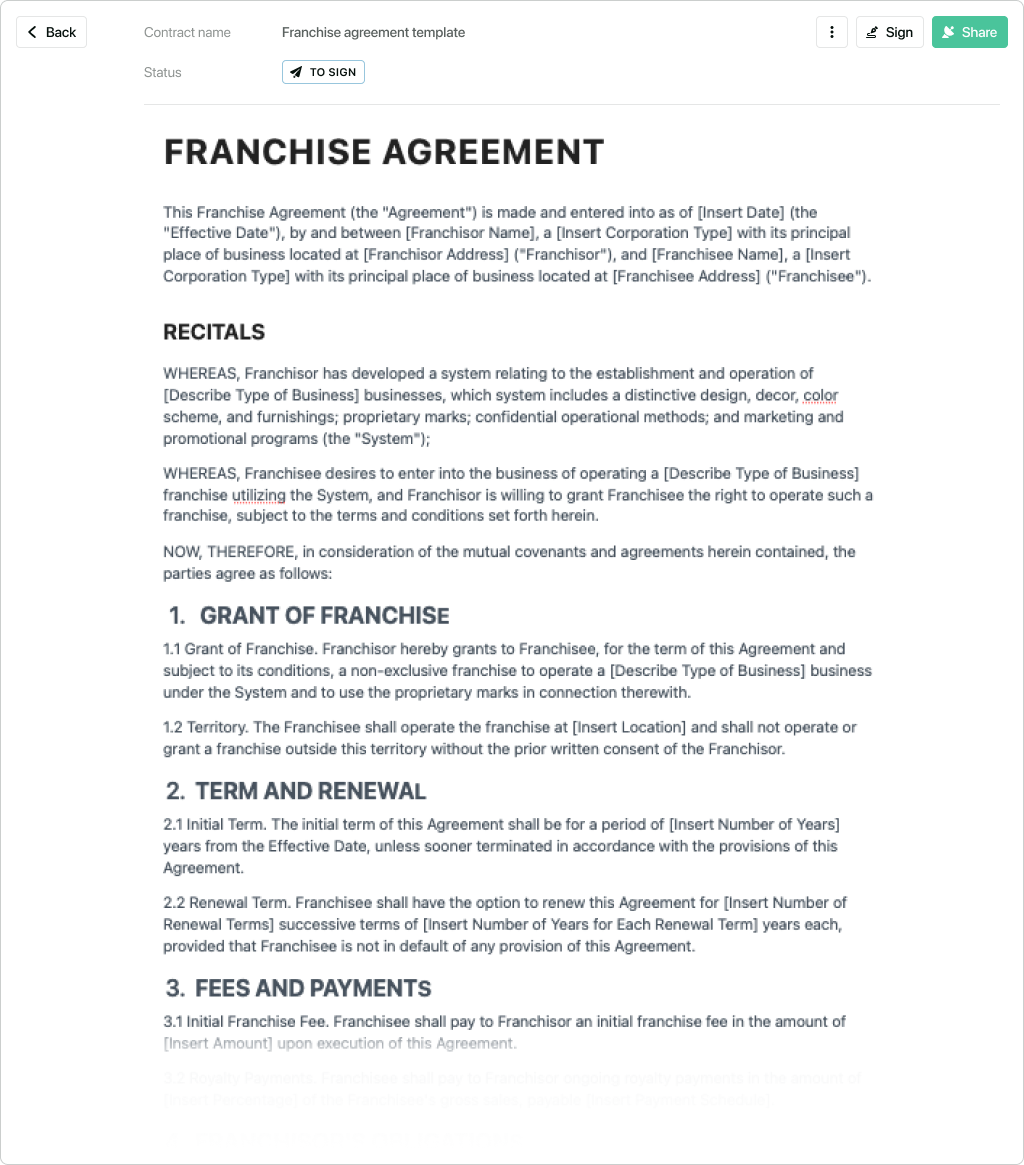 short-franchise-agreement-sample
