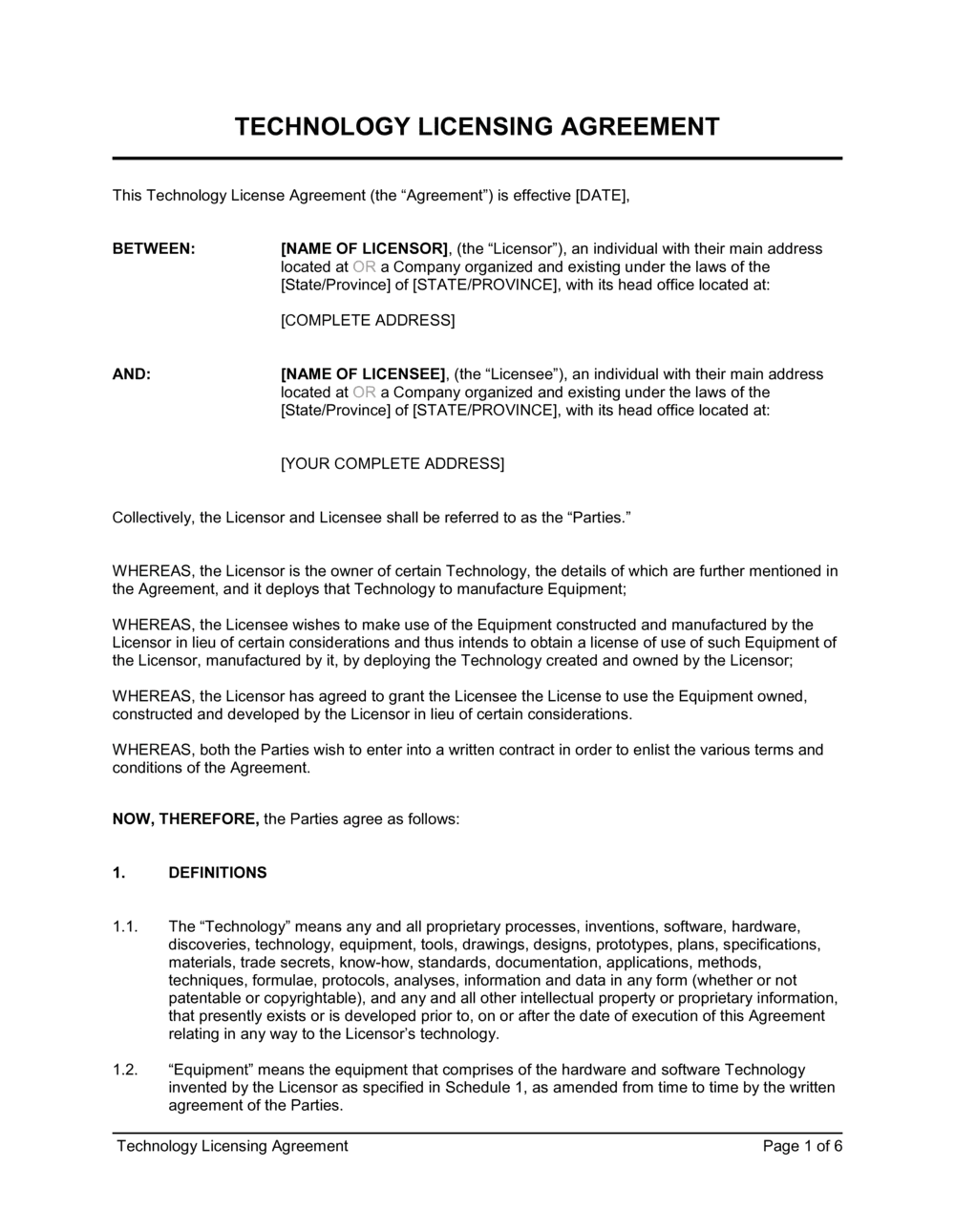 technology-license-agreement-template