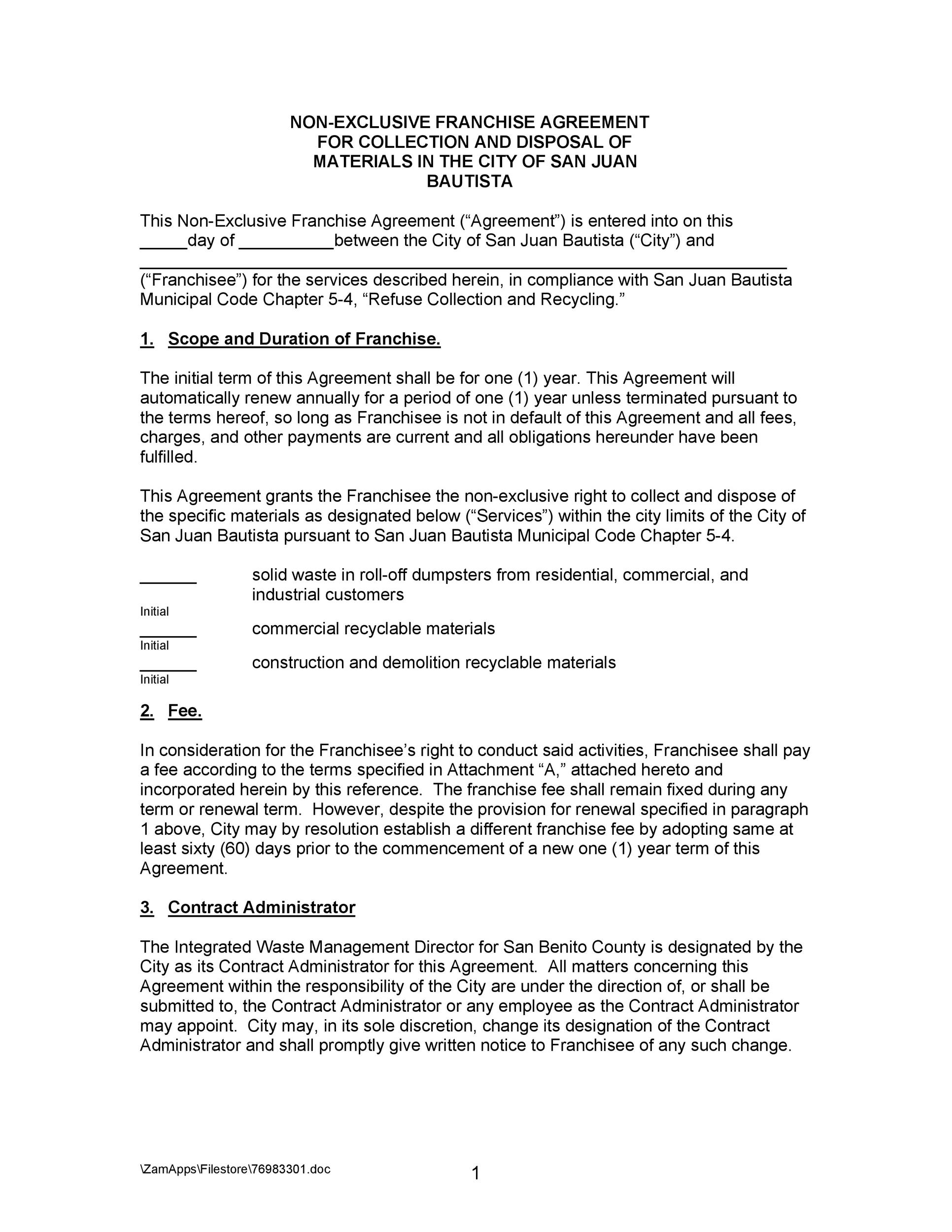 termination-of-franchise-agreement-sample