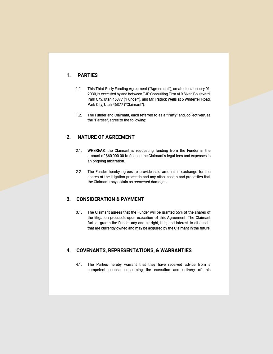 third-party-funding-agreement-template