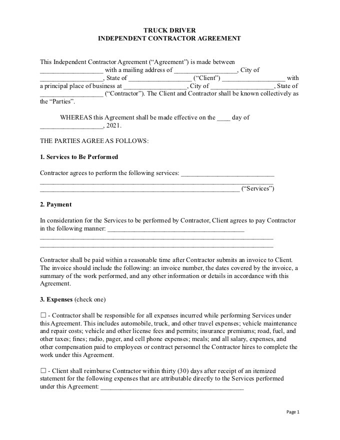 truck-driver-contract-agreement-sample
